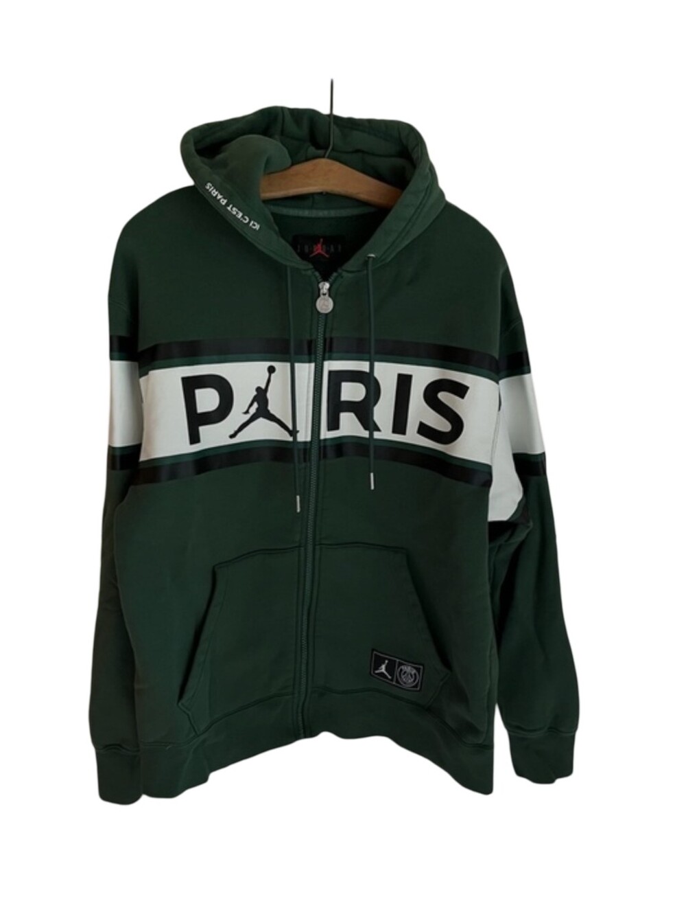 Jordan x Paris Saint-Germain Green Zip-Up Hoodie